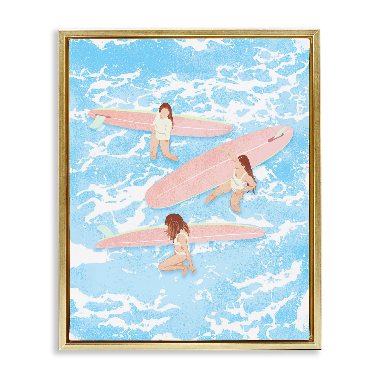 Stupell Industries Surfing Girls Trio Floating Frame, design by Ziwei Li